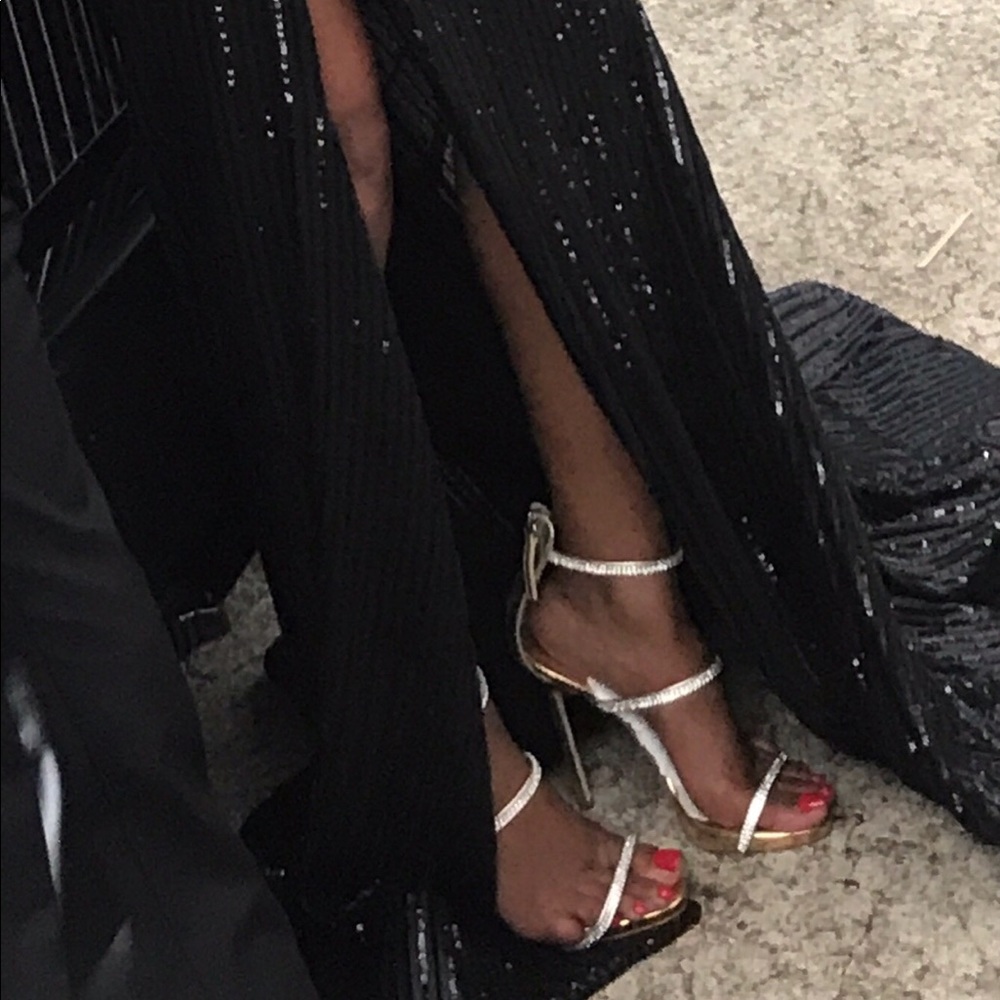 Giuseppe Zanotti Gold/Crystal Strappy Stilettos - Picture 4 of 4